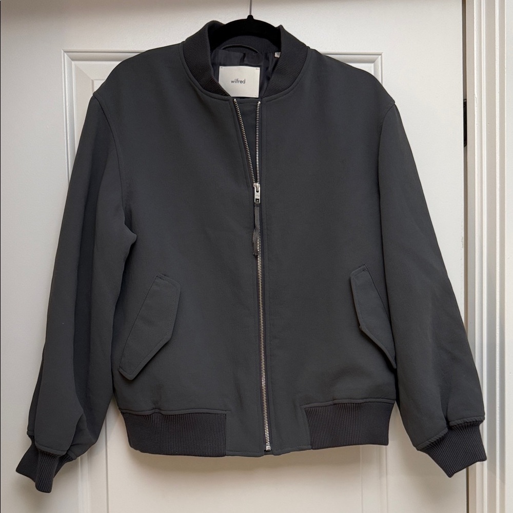 Aritzia Wilfred Grey Bomber Jacket (size S, never worn)